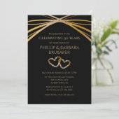 オリジナル エレガント 50周年記念 オリジナル ハート 招待状 (スタンド正面)