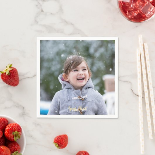 オリジナル カスタマイズ フォト パーティー コクテール ペーパー スタンダードカクテルナプキン (インサイチュ)