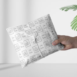 オリジナル カスタムスクエア ビジネス ロゴ & スクリプト テキスト 薄葉紙