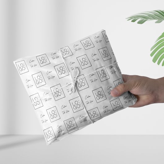 オリジナル カスタムスクエア ビジネス ロゴ & スクリプト テキスト 薄葉紙