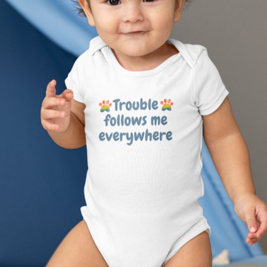 オリジナル カスタム かわいい 赤ちゃんと犬 ベビーボディスーツ