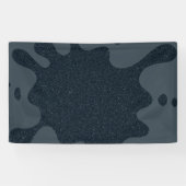 オリジナル カスタム チャコール インク スプラッシュ バナー - ノイズ テクスチャ 横断幕 (横)