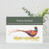 オリジナル カスタム パーティー 招待状 リングネックキジ (スタンド正面)