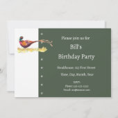 オリジナル カスタム パーティー 招待状 リングネックキジ (裏面)