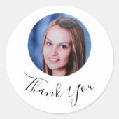 オリジナル カスタム フォト サンクスステッカー ラウンドシール (正面)