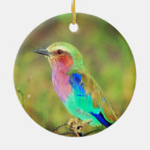 オリジナル カスタム マルチカラー 鳥 写真 セラミックオーナメント (裏面)