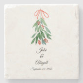 オリジナル カスタム ミスティルート クリスマス ストーンコースター (正面)