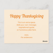 オリジナル カスタム 感謝祭 フォトとメッセージ ポストカード (裏面)