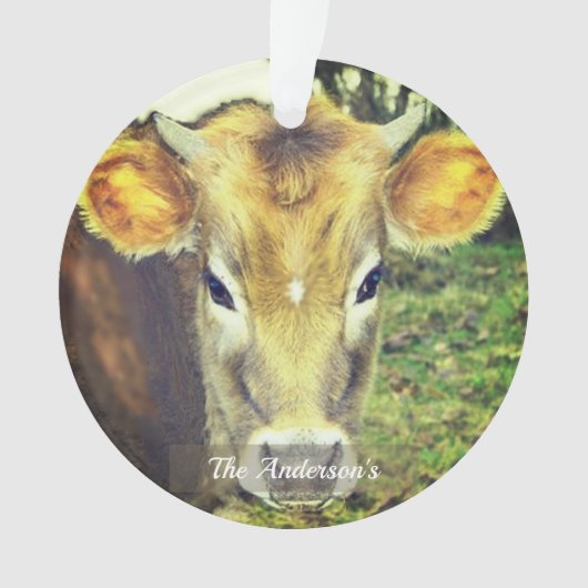 オリジナル カスタム 牛の写真 オーナメント (正面)