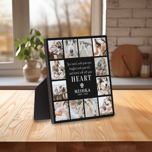 オリジナル カスタム 12 枚の写真 ペット 喪失 犬/猫 フォトプラーク