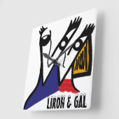 オリジナル カップル アニメ ウォール クロック (傾斜)