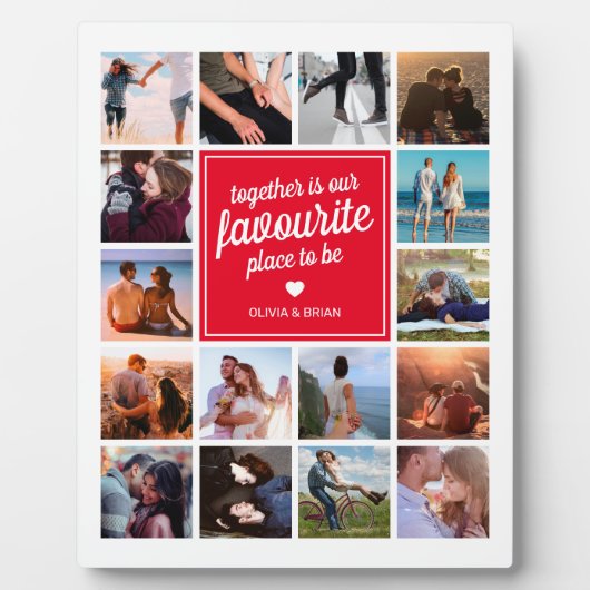 オリジナル カップル ギフト | フォト コラージュ フォトプラーク (正面)