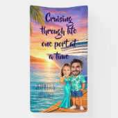 オリジナル カップル クルーズ ドア 横断幕 (縦)