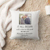 オリジナル カップル フォト 新婚夫婦 名前 日付 クッション (ブランケット)