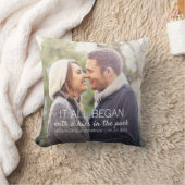 オリジナル カップル フォト 新婚 名前 日付 クッション (ブランケット)