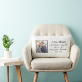 オリジナル カップル フォト 結婚記念日 ランバークッション (椅子)