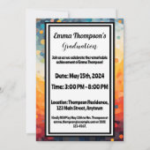 オリジナル カラフル 卒業おめでとう 招待状 (裏面)