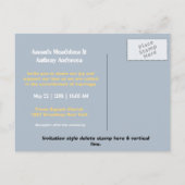 オリジナル カートゥーンの新婦と新郎 インビテーションポストカード (裏面)