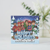 オリジナル カートゥーン ファミリー ホリデー カード (スタンド正面)