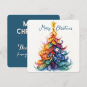オリジナル カード レインボー クリスマス ツリー (正面/裏面)