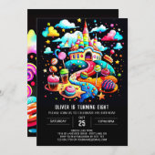 オリジナル キャンディ バースデー 招待状 (正面/裏面)