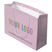 オリジナル ギフトバッグ カスタム ロゴ ワインレッド パープル (裏面アングル)