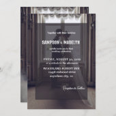 オリジナル クラシック スクリプト フォト ウェディング 招待状 (正面/裏面)