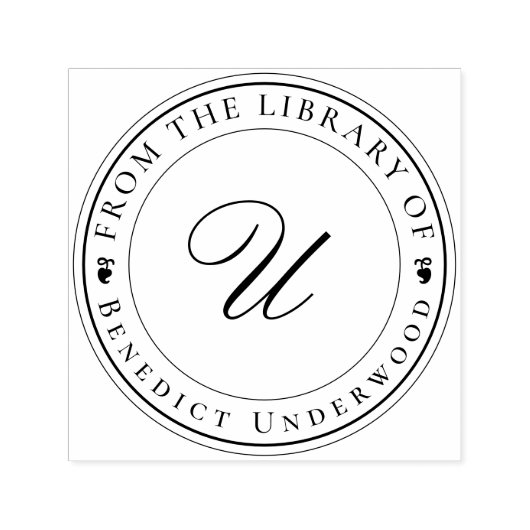 オリジナル クラシック モノグラム エクスリブリス セルフインキングブック セルフインキングスタンプ (デザイン)