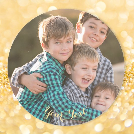 オリジナル クラシック ラウンド フォト ステッカー シートを作成する