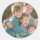 オリジナル クラシック ラウンド フォト ステッカー シートを作成する (正面)