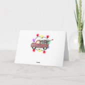 オリジナル クリスマス ヴィンテージカーとプレゼント カード (裏面)