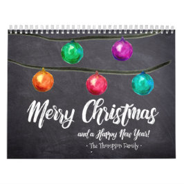 オリジナル クリスマス 水彩 月間 フォト カレンダー