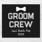 オリジナル グルームクルー バチェラーパーティー ブラック スタッグ リキュールボトルラベル (シングルラベル)