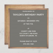 オリジナル グレー レターボード サイン カスタム 招待状 (正面/裏面)