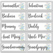 オリジナル ゲストリスト 10名 ワスレナグサ フラワー シール (正面)