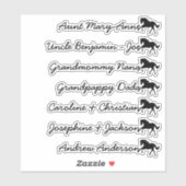 オリジナル ゲストリスト 7名 書道 馬のシンボル シール (シート)