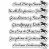 オリジナル ゲストリスト 7名 書道 馬のシンボル シール (正面)