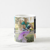 オリジナル コラージュ 6 枚の写真, パーソナライズ, チョーク仕上げ コーヒーマグカップ (中央)