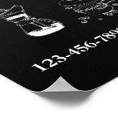 オリジナル コーヒーメニュー 価格 ブラックボードをカスタマイズ ポスター (角)