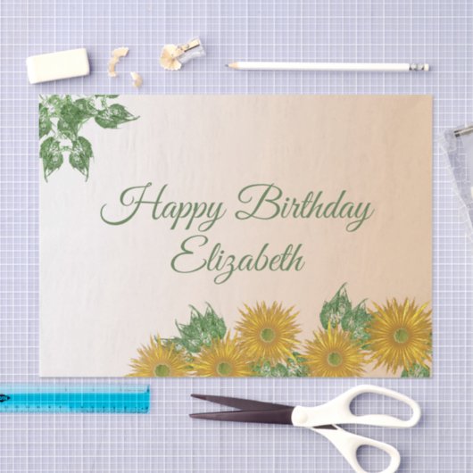 オリジナル ゴールデンフラワー アートコーナー 誕生日 薄葉紙 (クラフト)