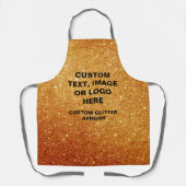 オリジナル ゴールド グリッター エプロン - オンラインでデザインしよう (正面)
