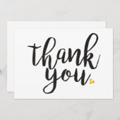 オリジナル ゴールド ハート サンクス サンキューカード (正面/裏面)