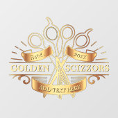 オリジナル ゴールド バーバー ヘア サロン フロント ウィンドウサイン (シート)