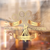 オリジナル ゴールド バーバー ヘア サロン フロント ウィンドウサイン (シート2)