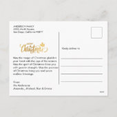 オリジナル ゴールド メリークリスマス フォト ポストカード (裏面)