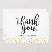 オリジナル ゴールド ラブハーツ コンフェッティ ありがとう サンキューカード (正面/裏面)