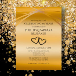 オリジナル ゴールド 50周年記念 オリジナル ハート アーチ 招待状
