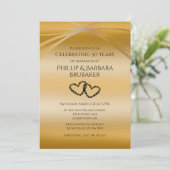 オリジナル ゴールド 50周年記念 オリジナル ハート アーチ 招待状 (スタンド正面)