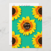 オリジナル サンキュー フラワーペーパー パーティー 招待状 (正面/裏面)