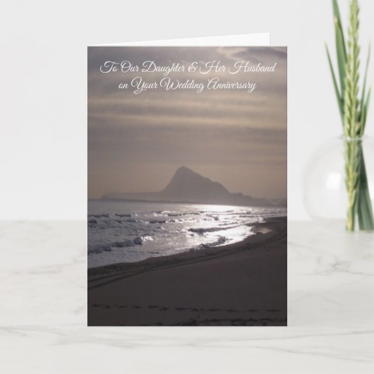 オリジナル サンライズ娘夫婦 結婚記念日カード カード (正面)